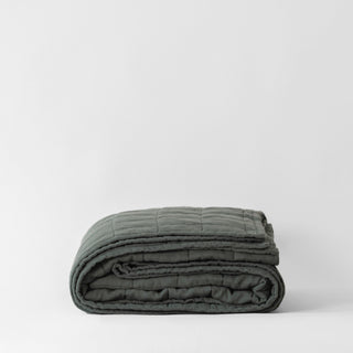 Leinen-Steppdecke, Forest Green 3