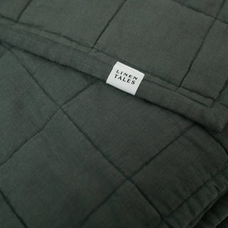 Leinen-Steppdecke, Forest Green 4