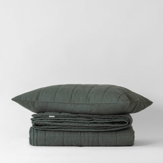 Leinen-Steppdecke, Forest Green 5