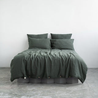 Leinen-Bettbezug-Set, Forest Green 