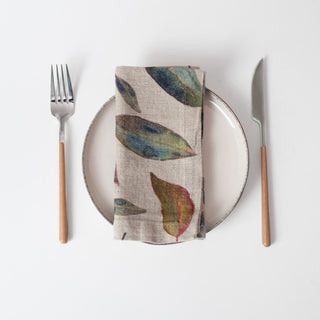 Leinen-Servietten im 2er-Set, Golden Fall on Natural – Linen Tales
