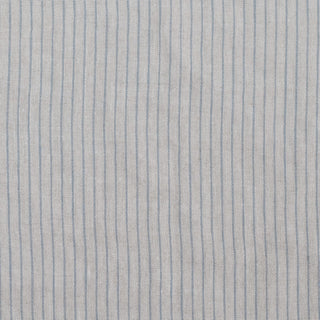 Ungewaschener breiter „Grey Blue Pinstripe” Leinenstoff, 280 g/m² 