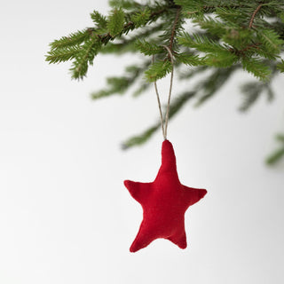 Leinen-Weihnachtsbaumschmuck im 4er-Set, Lava Falls 2