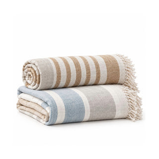 Leinendecke, Allure Stripe + Leinen-Strandtuch, Amber Stripe 