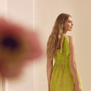 Leinenkleid Rumba, Kiwi Monstera 