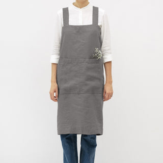 Leinenschürze Pinafore, Stone 1