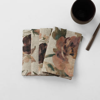 Zero Waste Leinenservietten im 4er-Set, Vintage Roses 1