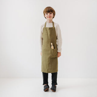 Leinen - Schürze Daily für Kinder, Martini Olive - Linen Tales 3