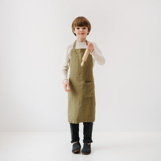 Leinen - Schürze Daily für Kinder, Martini Olive - Linen Tales 4