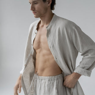 Leinen-Loungewear-Set Currant, Melange 6