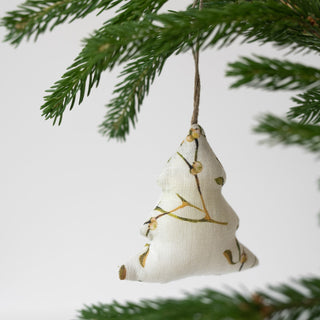 Leinen-Weihnachtsbaumschmuck im 4er-Set, Mistletoe 2