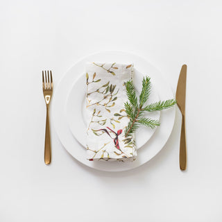 Leinen-Servietten im 2er-Set, Mistletoe 2