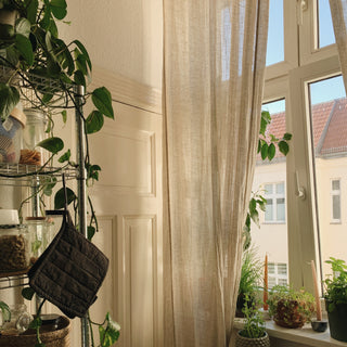 Leinen-Tagesvorhang Tie Top, Natural 2er-Set 9