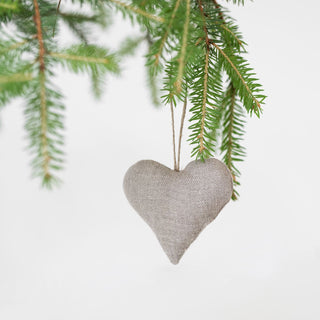 Leinen-Weihnachtsbaumschmuck im 4er-Set, Natural 2