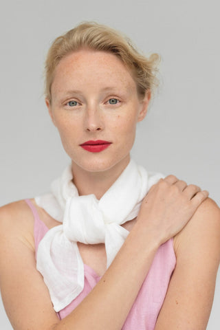 Leinen-tuch Mallow, Optical White