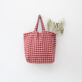 Große Leinentasche, Red Gingham 1