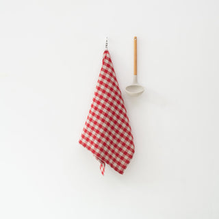 Leinen-Geschirrtuch, Red Gingham 