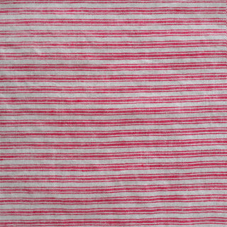 Ungewaschener breiter „Red Natural Stripes” Leinenstoff, 190 g/m² 