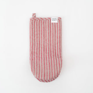 Ofenhandschuh aus Leinen, Red Natural Stripes 4