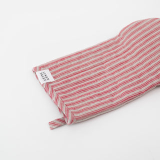 Ofenhandschuh aus Leinen, Red Natural Stripes 2