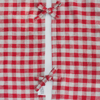 Leinen-Christbaumdecke, Red Gingham 4