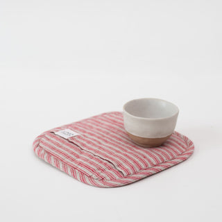 Topflappen aus Leinen, Red Natural Stripes - Linen Tales 3