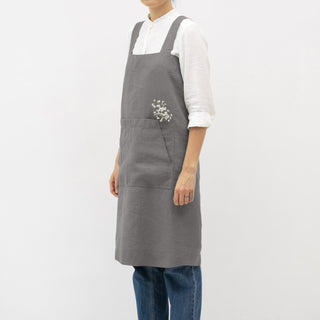 Leinenschürze Pinafore, Stone 2