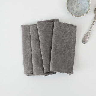Zero Waste Leinenservietten im 4er-Set, Stone 4