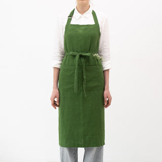 Leinen-Schürze Chef, true Green 1