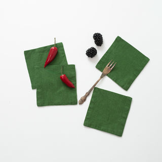 Leinen-Untersetzer im 4er-Set, True Green 