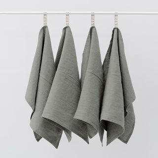 Zero Waste Leinen-Geschirrtücher im 4er-Set, Khaki 
