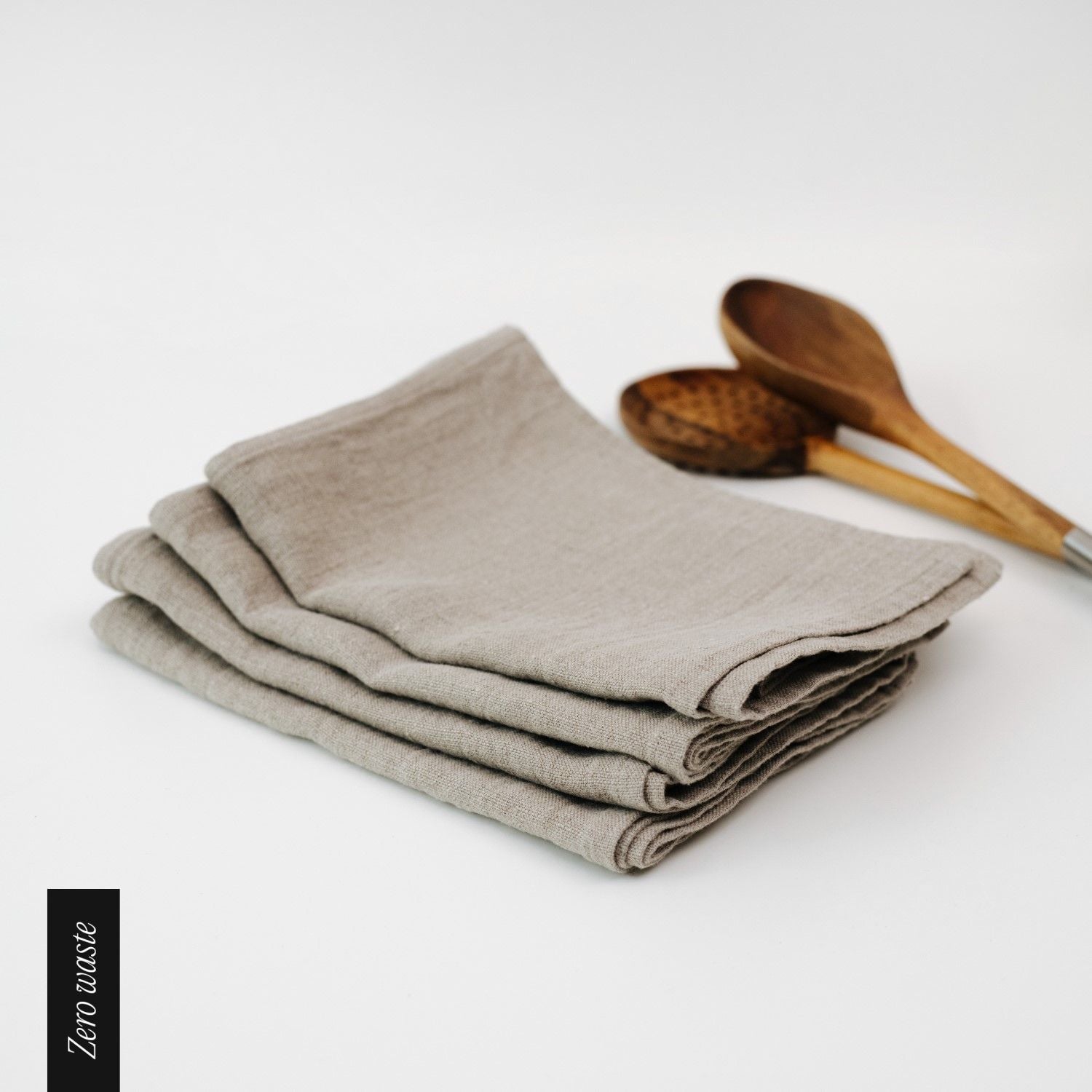 Zero Waste Leinen-Geschirrtücher im 4er-Set, Natural – Linen Tales
