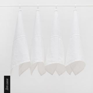 Zero Waste Leinen-Geschirrtücher im 4er-Set, Optical White 