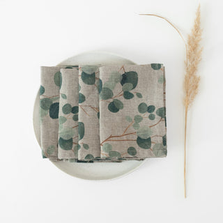 Leinen - Servietten im 2er - Set, Eucalyptus on Natural - Linen Tales 3