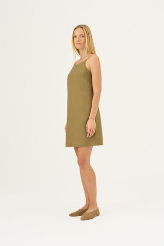 Leinenkleid Stella, Olive Khaki 3