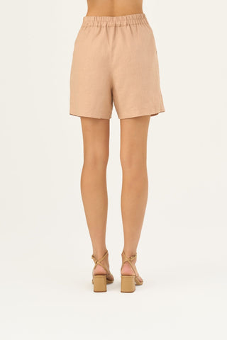 Leinen-Shorts Mirabilis, Maple Sugar 5