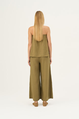 Leinen-Top Candela, Olive Khaki 4