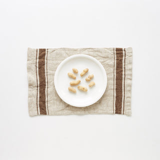 Leinen-Tischset, Vintage Mocca Stripe 