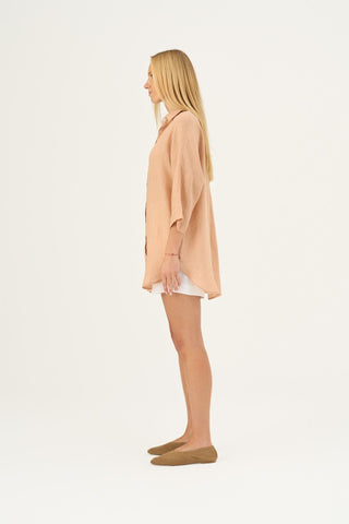Leinenbluse Damen Oregano, Maple Sugar 3