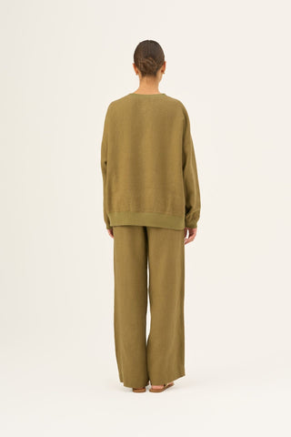 Leinen-Pullover Dahlia, Olive Khaki 4