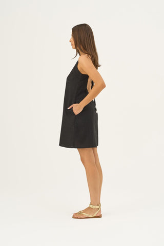 Leinenkleid Stella, Black 4