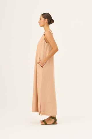 Leinenkleid Fugue, Maple Sugar 5