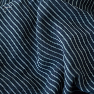 Blue Stripe Linen Duvet Cover Set - Linen Tales 4