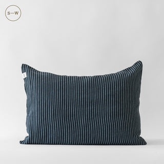 Blue Stripe Linen Pillowcases Set of 2 - Linen Tales 