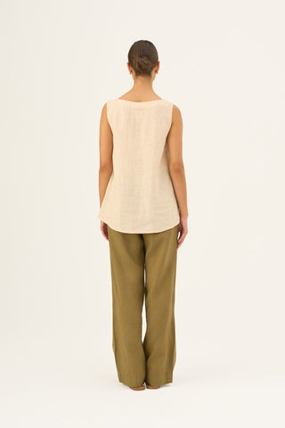 Leinen-Top Audrey, Brazilian Sand 4