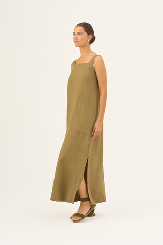 Leinenkleid Fugue, Olive Khaki 4