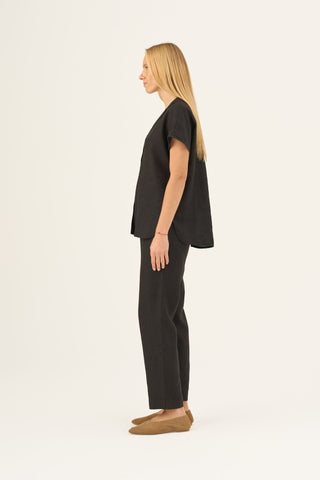 Leinenbluse Damen Melody, Black 4