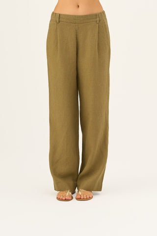 Leinenhose Willow, Olive Khaki 4