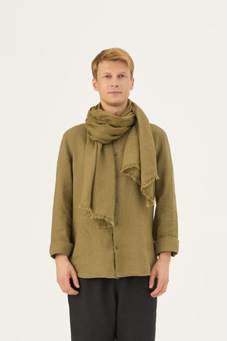 Leinenschal Woodbine, Olive Khaki 4