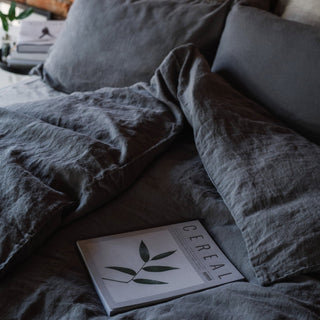Leinen-Bettbezug, Dark Grey 3